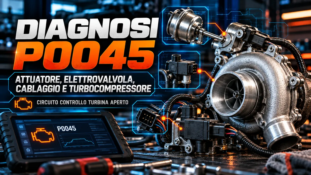 Diagnosi errore P0045 attuatore elettrovalvola cablaggio e turbocompressore